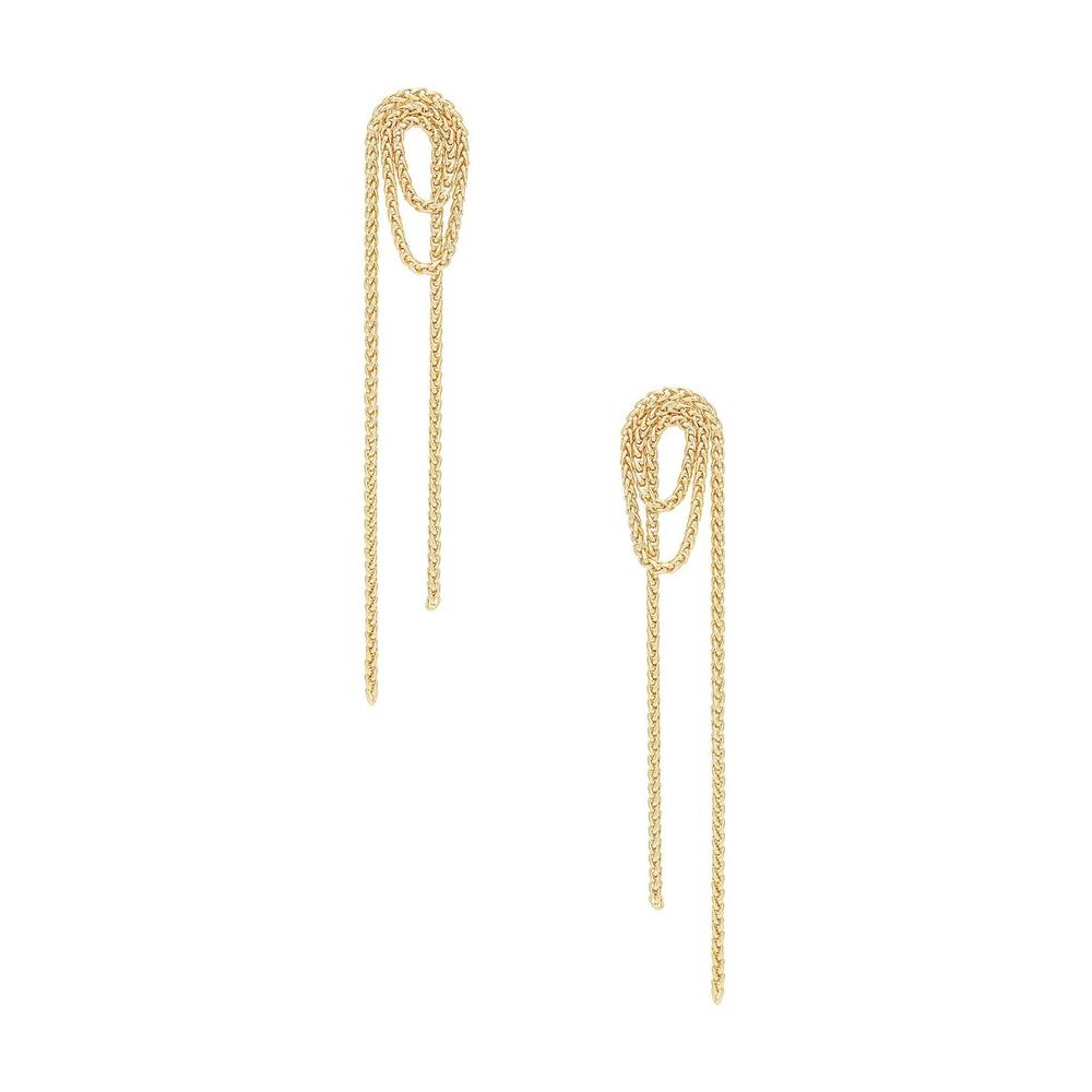 SHASHI Gold Rope Drop Chain Earrings